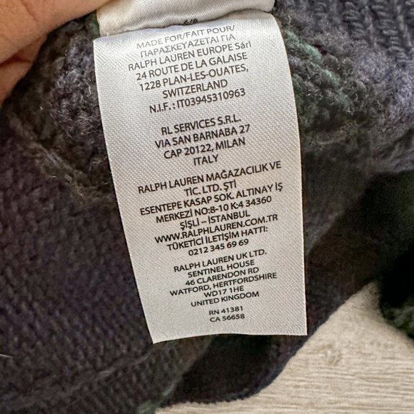 POLO RALPH LAUREN MANOS DEL URUGUAY Preppy Navy Green Plaid Knit Jumper NWT - Picture 8 of 9